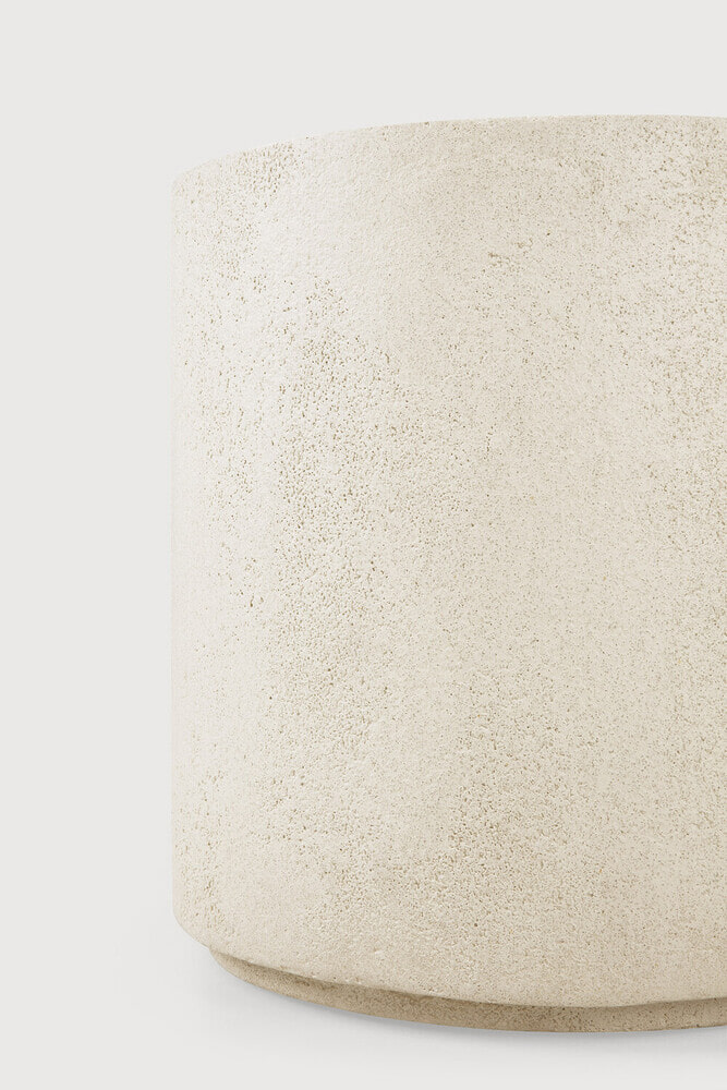 Ethnicraft Ronde Bijzettafel 'Elements' Microcement, 40cm, kleur Off White