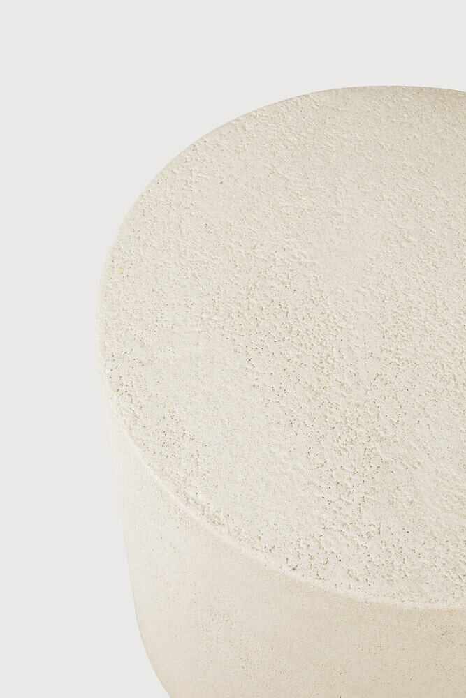 Ethnicraft Ronde Bijzettafel 'Elements' Microcement, 40cm, kleur Off White
