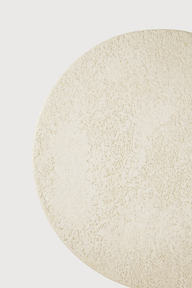 Ethnicraft Ronde Bijzettafel 'Elements' Microcement, 40cm, kleur Off White