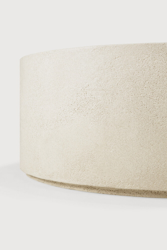Ethnicraft Ronde Salontafel 'Elements' Microcement, 80cm, kleur Off White