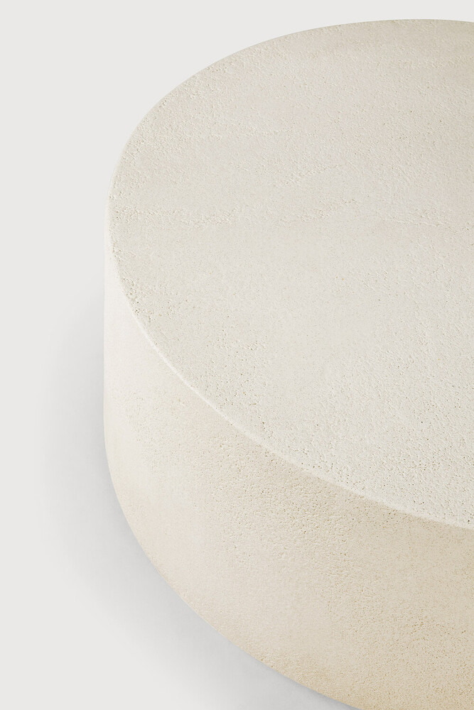 Ethnicraft Ronde Salontafel 'Elements' Microcement, 80cm, kleur Off White