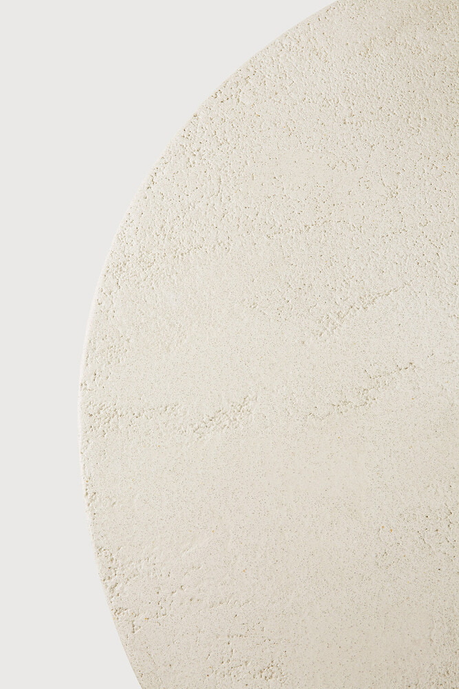 Ethnicraft Ronde Salontafel 'Elements' Microcement, 80cm, kleur Off White