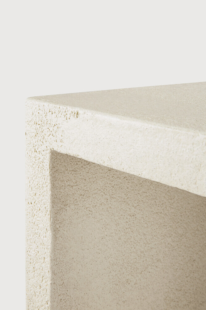 Ethnicraft Sidetable 'Elements' Microcement, 120cm, kleur Off White