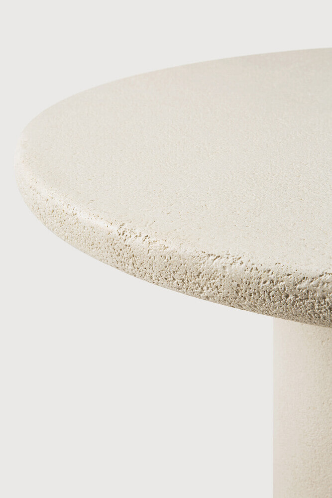Ethnicraft Ronde Bistrotafel 'Elements' Microcement, 90cm, kleur Off White