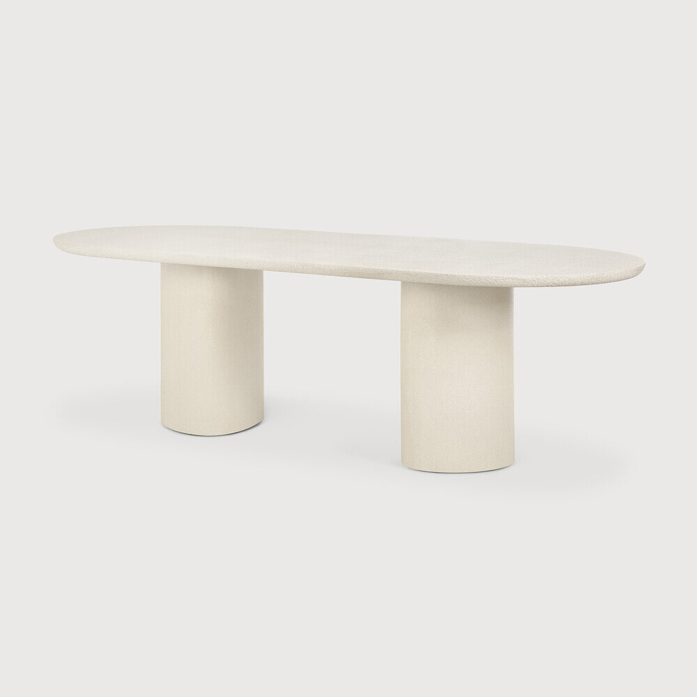 Ethnicraft Ovale Eettafel Elements Microcement, 240 x 100cm - Off White - Ovaal