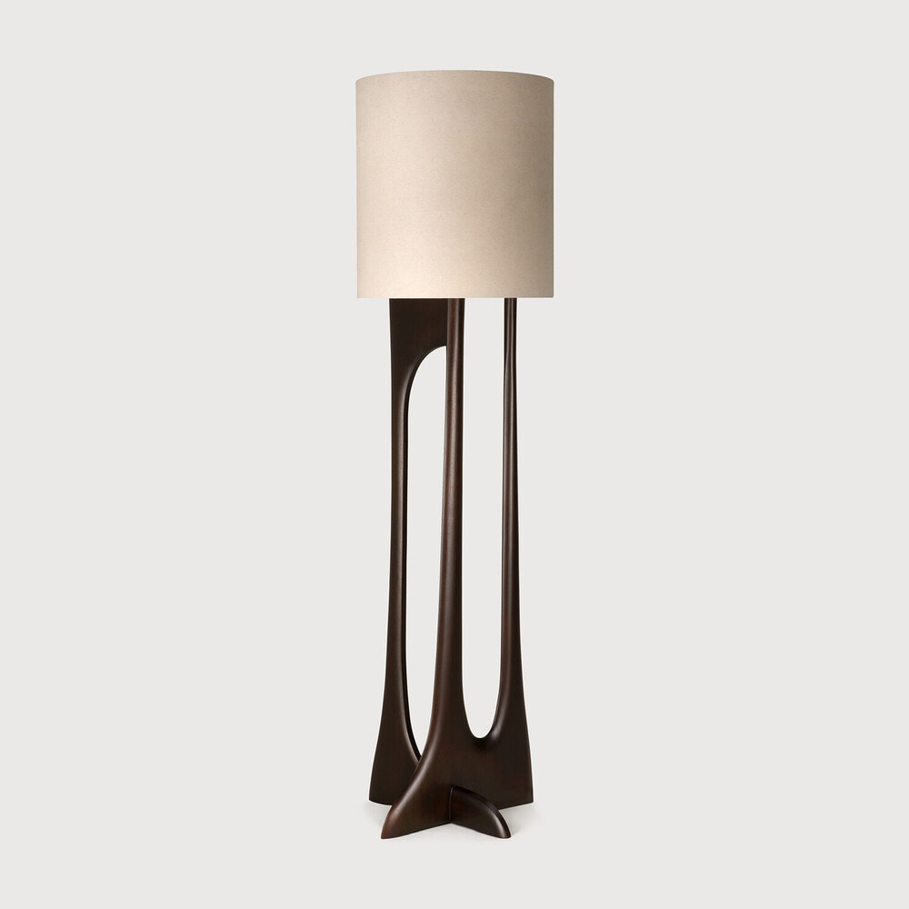 Ethnicraft Vloerlamp Flow Mahonie & Stof - Beige