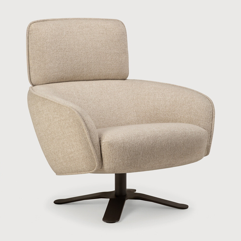 Ethnicraft Draaifauteuil Merge Gerecyclede stof - Loam