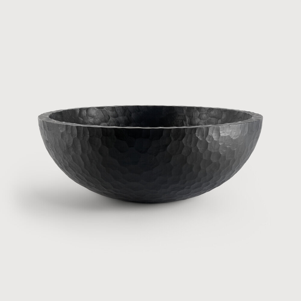 Ethnicraft Kom Chopped Mahoniehout, 65cm - Zwart - Rond