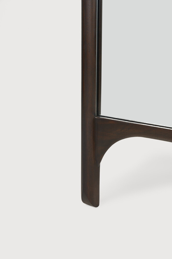 Ethnicraft Staande Spiegel 'PI' Mahoniehout, 190 x 55cm, kleur Donkerbruin