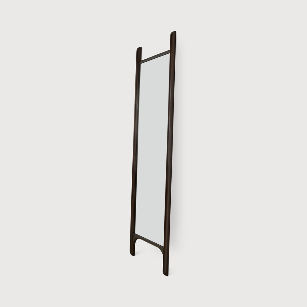 Ethnicraft Staande Spiegel 'PI' Mahoniehout, 190 x 55cm, kleur Donkerbruin