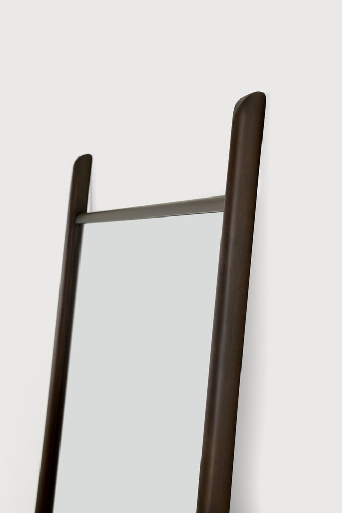 Ethnicraft Staande Spiegel 'PI' Mahoniehout, 200 x 80cm, kleur Donkerbruin