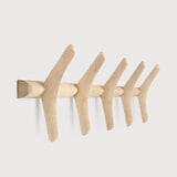 Ethnicraft Kapstok 'PI' Gevernist Plataanhout, Met 5 haken, kleur Naturel