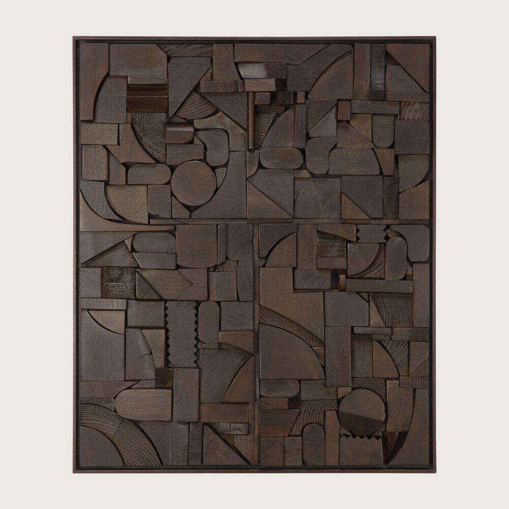 Ethnicraft Wandpaneel 'Bricks' Teakhout, 50 x 60cm