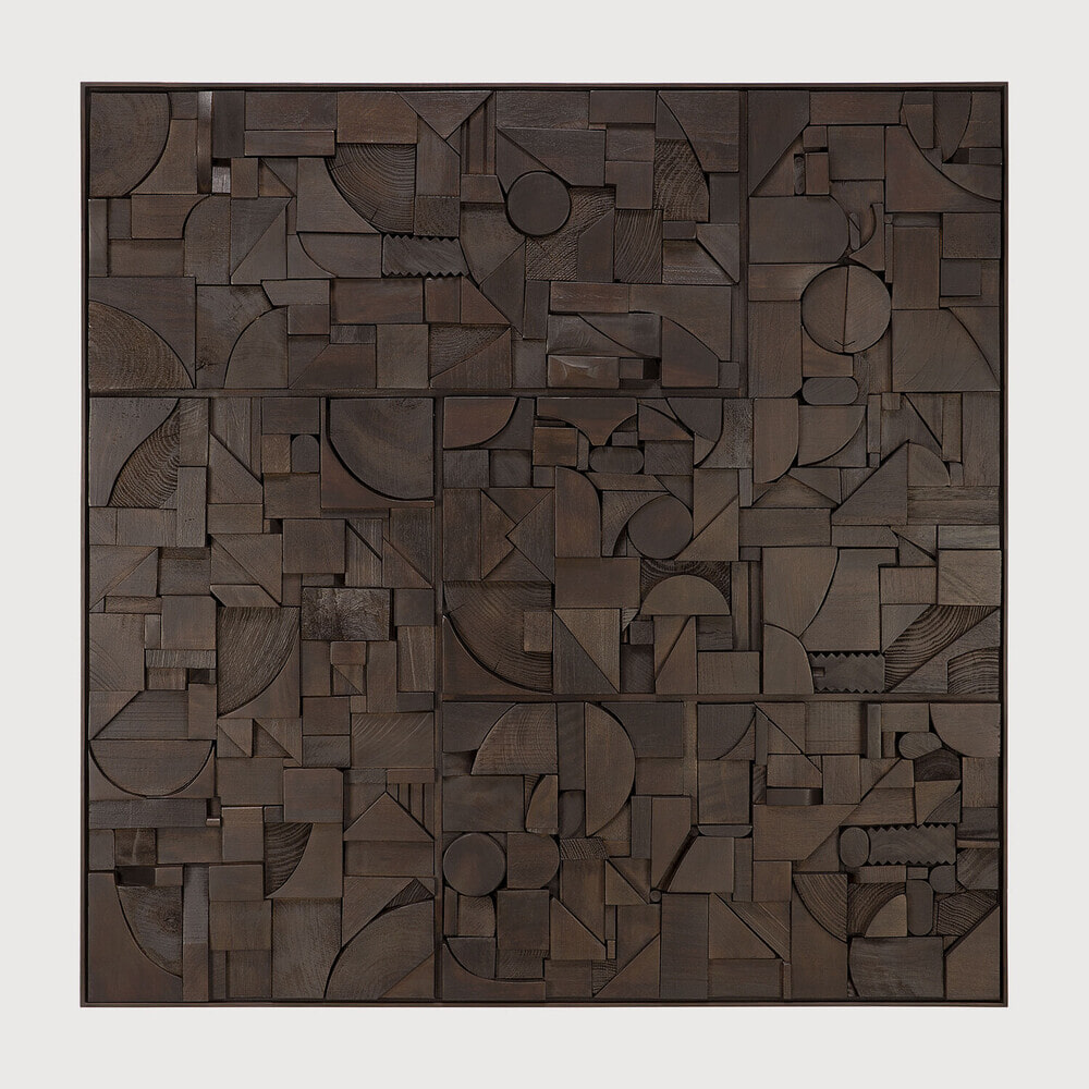 Ethnicraft Wandpaneel Bricks Teakhout, 100 x 100cm - Vierkant