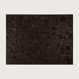 Ethnicraft Wandpaneel 'Bricks' Teakhout, 90 x 120cm, kleur Zwart
