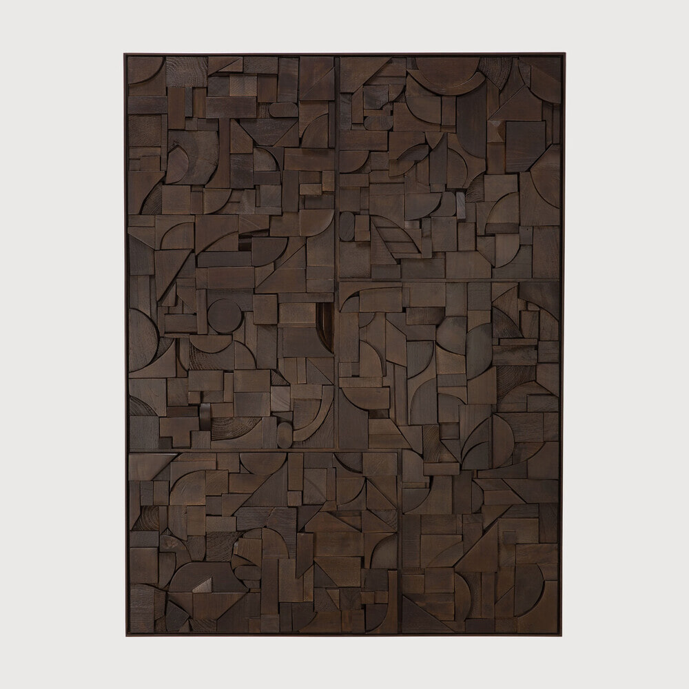 Ethnicraft Wandpaneel 'Bricks' Teakhout, 90 x 120cm
