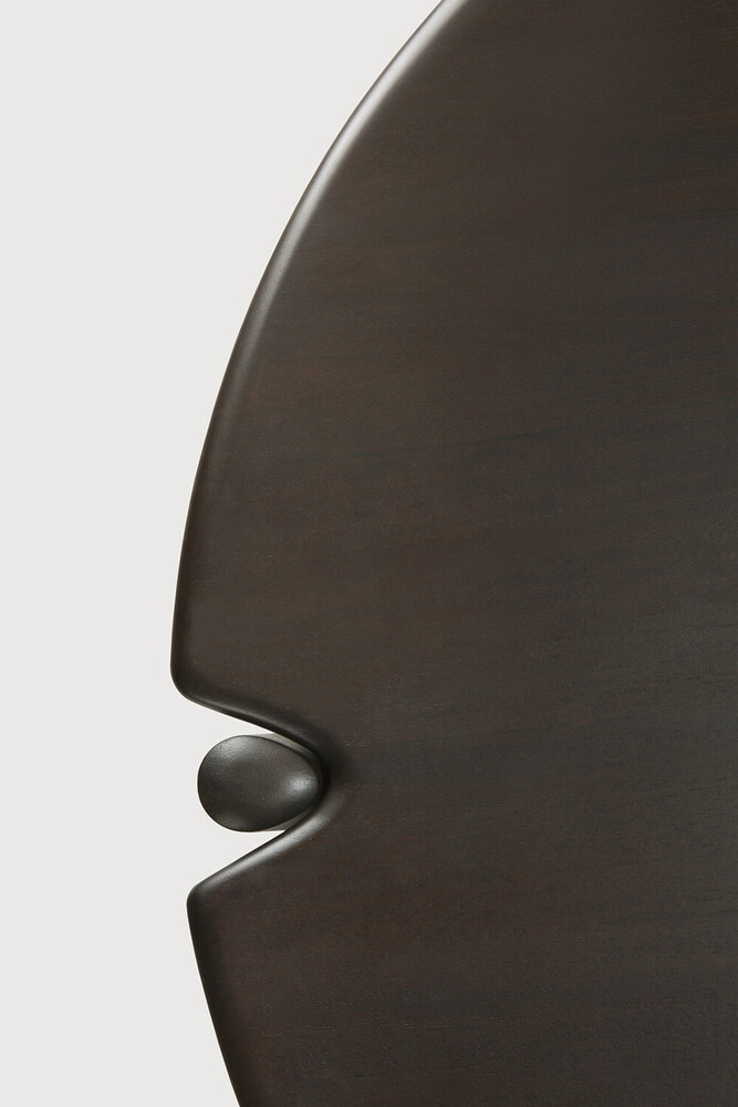 Ethnicraft Ronde Salontafel 'PI' Gevernist Mahoniehout, 80cm, kleur Donkerbruin