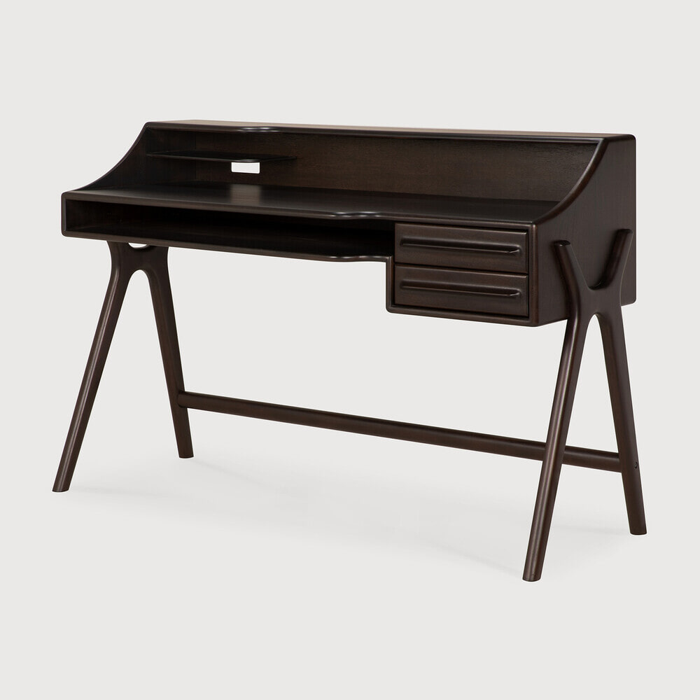Ethnicraft Bureau Flow Gevernist Mahoniehout, 140 x 55cm - Rose Brown