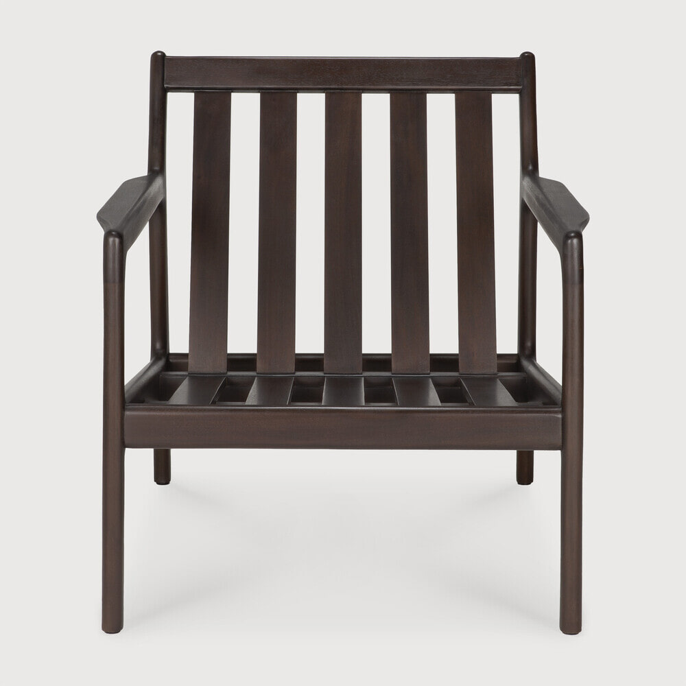 Ethnicraft Fauteuil 'Jack' Gevernist Mahoniehout, kleur Donkerbruin