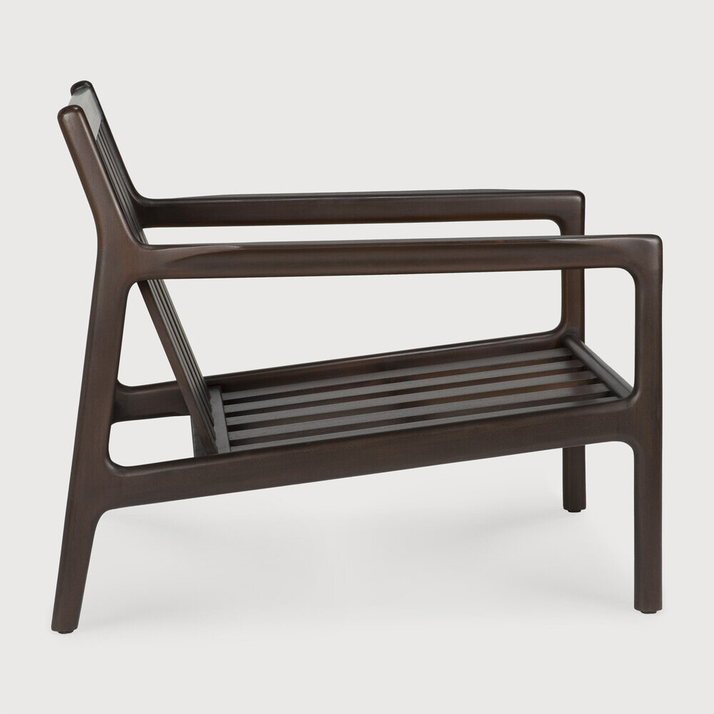 Ethnicraft Fauteuil 'Jack' Gevernist Mahoniehout, kleur Donkerbruin