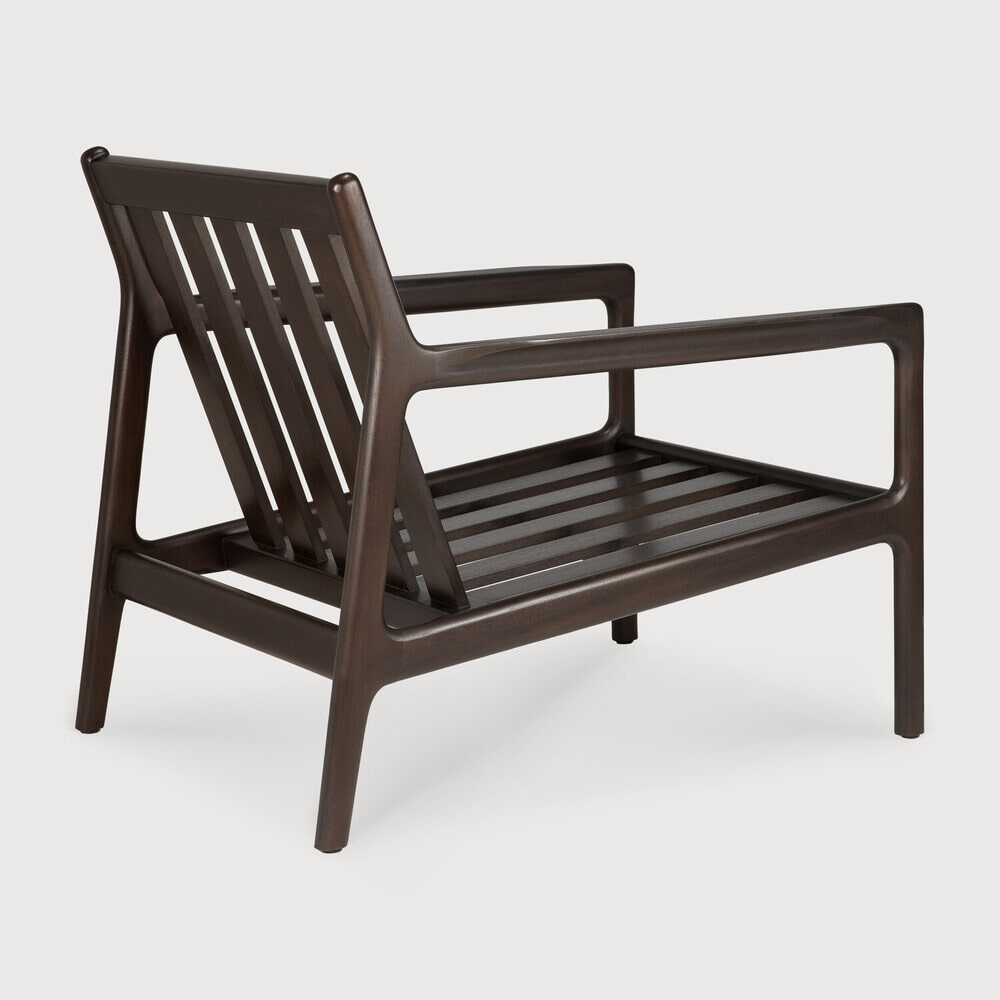 Ethnicraft Fauteuil 'Jack' Gevernist Mahoniehout, kleur Donkerbruin