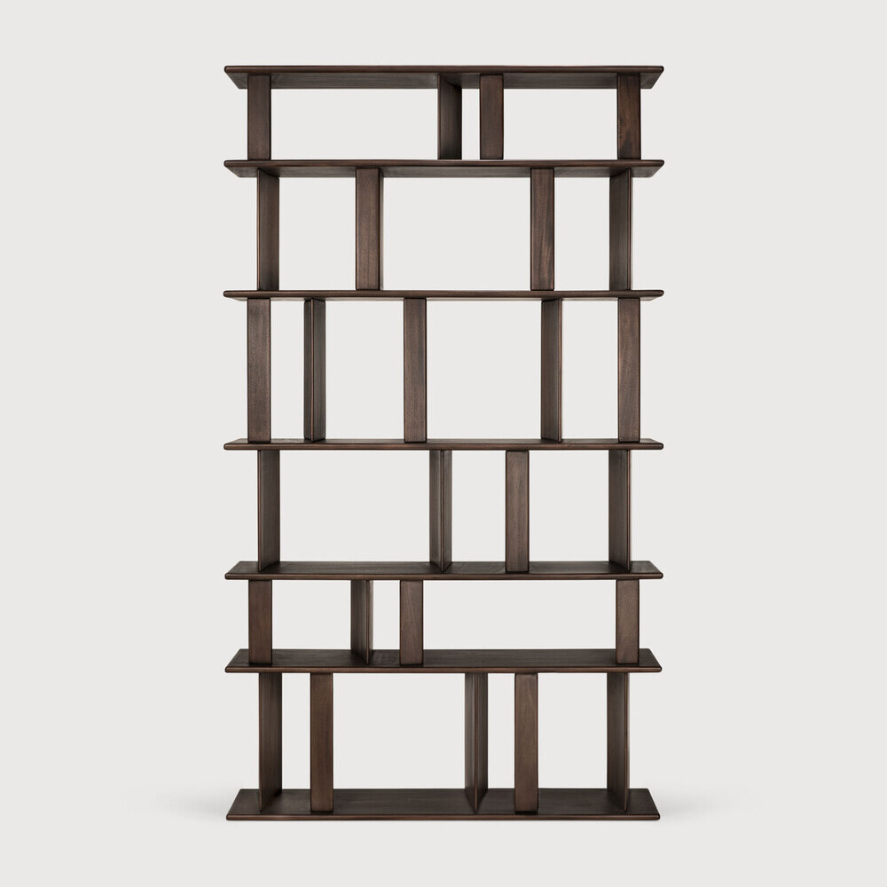 Ethnicraft Wandrek 'Block' Gevernist Mahoniehout, 207 x 120cm, kleur Espresso