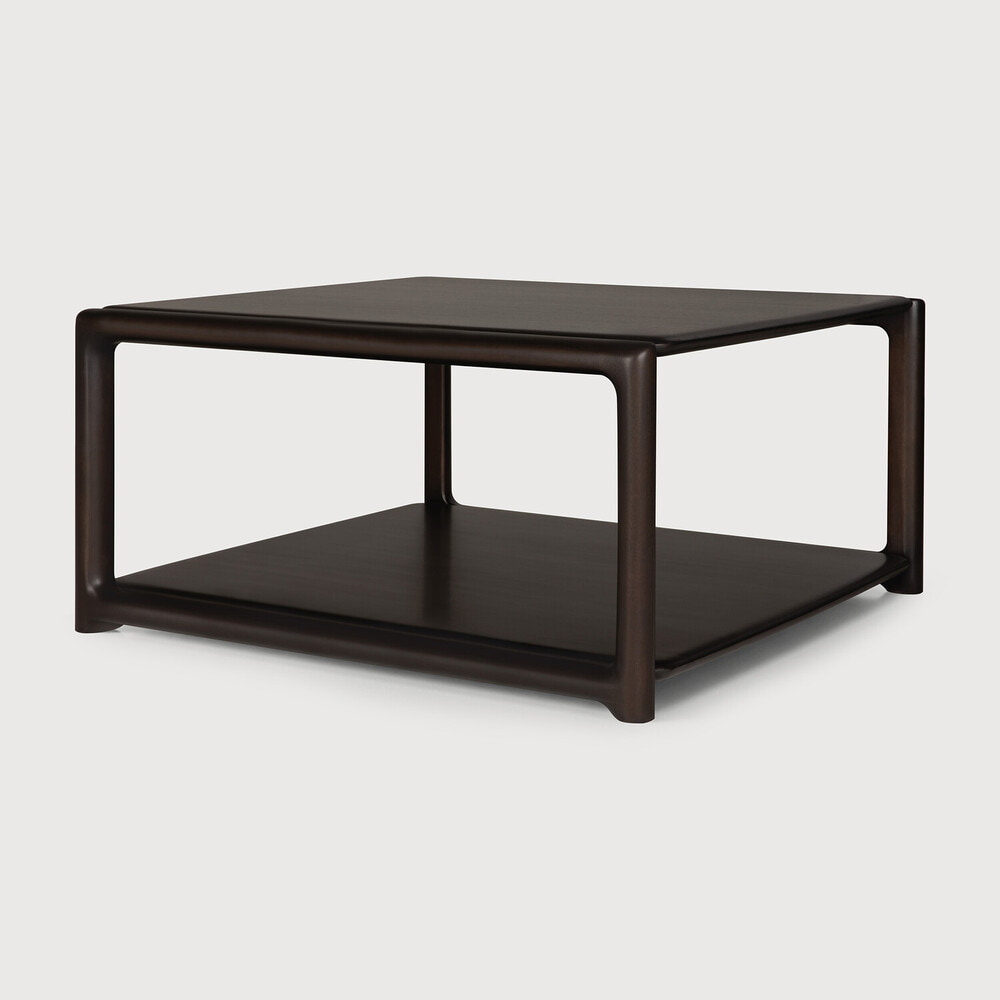 Ethnicraft Vierkante Salontafel Eda Gevernist Mahoniehout, 81 x 80cm - Rose Brown