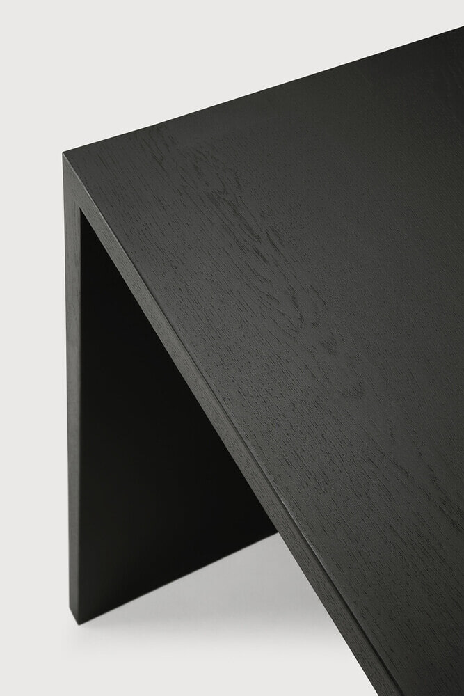 Ethnicraft Bureau 'U' Gevernist Eikenhout, 140 x 70cm, kleur Zwart