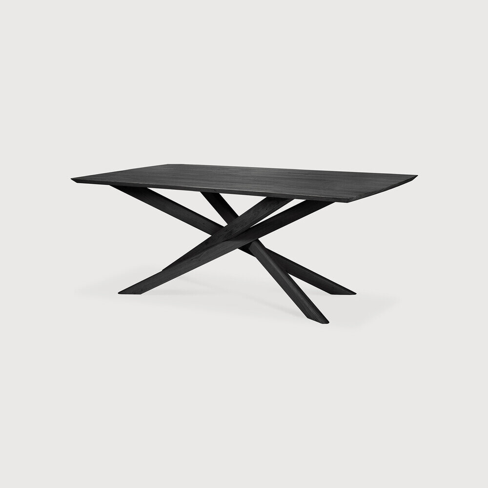 Ethnicraft Eettafel Mikado Gevernist Eikenhout, 203 x 106cm - Zwart
