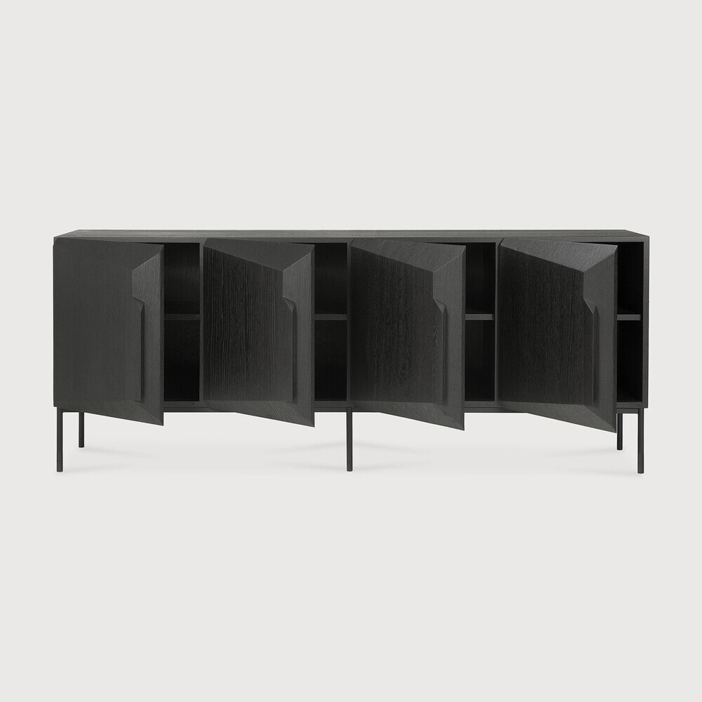 Ethnicraft Dressoir 'Stairs' Gevernist Eikenhout, 200cm, kleur Zwart
