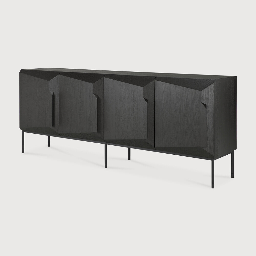 Ethnicraft Dressoir 'Stairs' Gevernist Eikenhout, 200cm, kleur Zwart