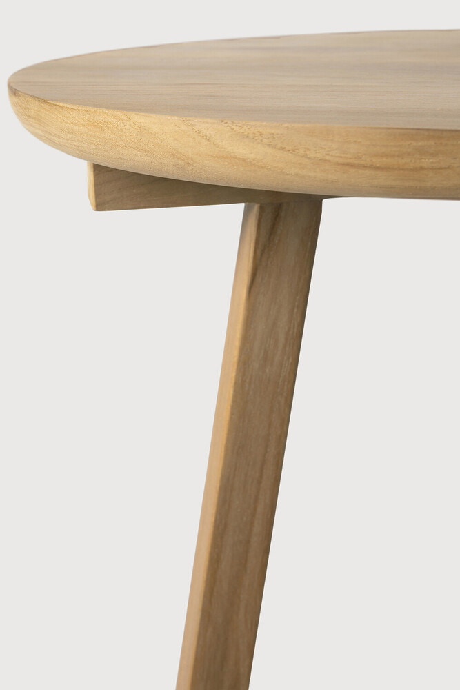 Ethnicraft Ronde Bijzettafel 'Tripod' Gevernist Eikenhout, 46cm, kleur Naturel