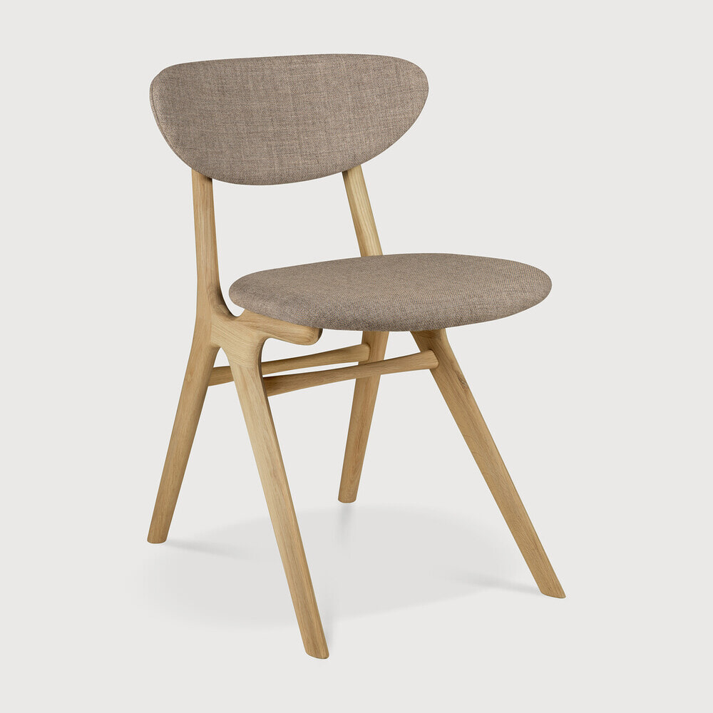 Ethnicraft Eetkamerstoel Eye Gevernist Eikenhout en stof - Warm Grey