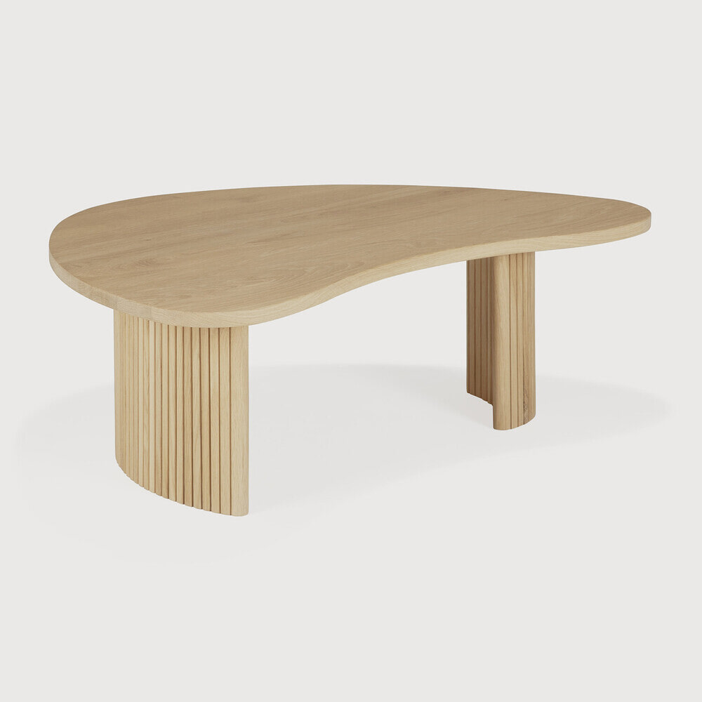 Ethnicraft Organische Salontafel 'Boomerang' Geolied Eikenhout, 90 x 61cm, kleur Naturel