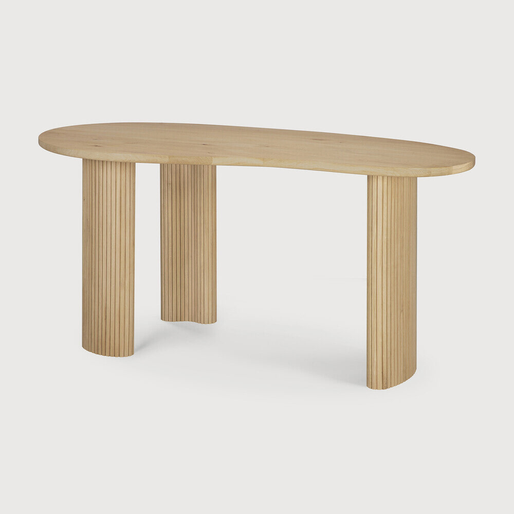 Ethnicraft Organisch Bureau Boomerang Gevernist Eikenhout, 160 x 83cm - Naturel