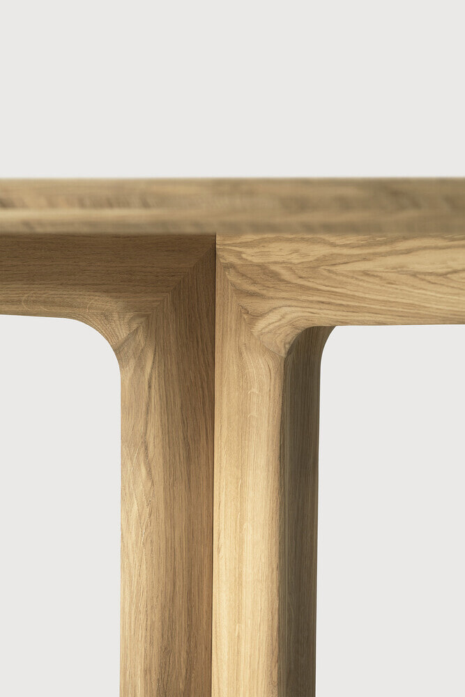 Ethnicraft Vierkante Eettafel 'Corto' Geolied Eikenhout, 150 x 150cm, kleur Naturel