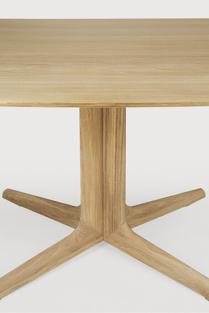 Ethnicraft Vierkante Eettafel 'Corto' Geolied Eikenhout, 150 x 150cm, kleur Naturel