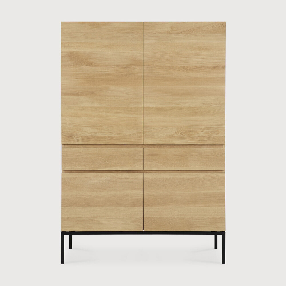 Ethnicraft Opbergkast Ligna Geolied Eikenhout, 162 x 110cm - Zwart