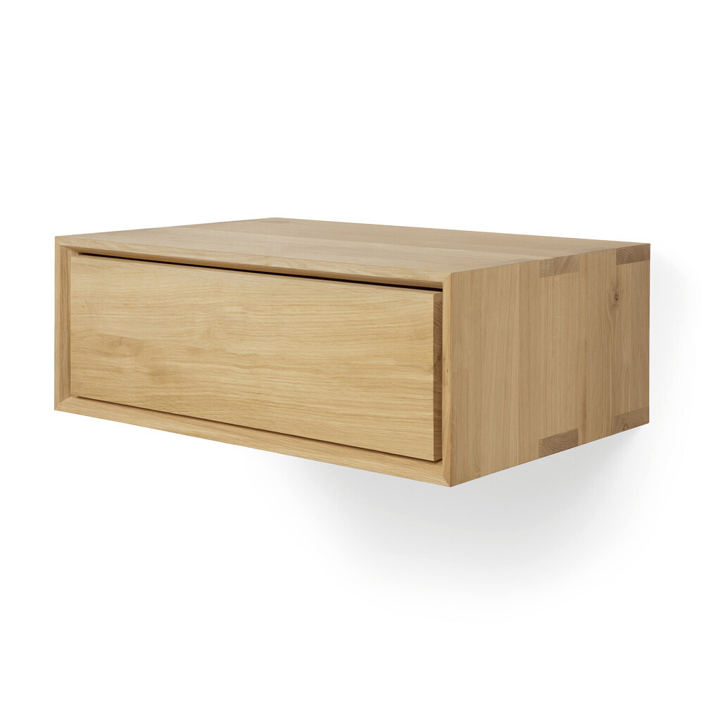 Ethnicraft Zwevend Nachtkastje 'Nordic' Geolied Eikenhout, kleur Naturel