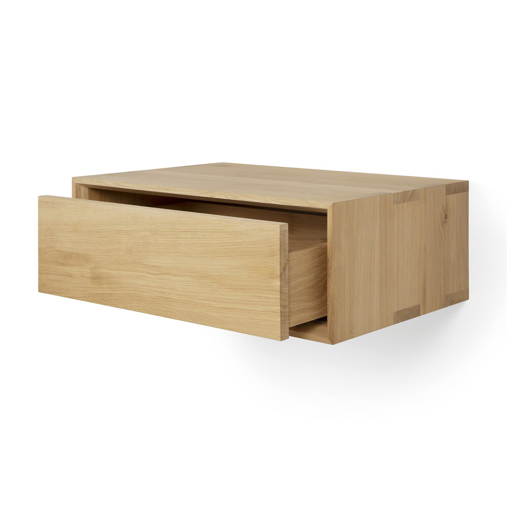 Ethnicraft Zwevend Nachtkastje 'Nordic' Geolied Eikenhout, kleur Naturel