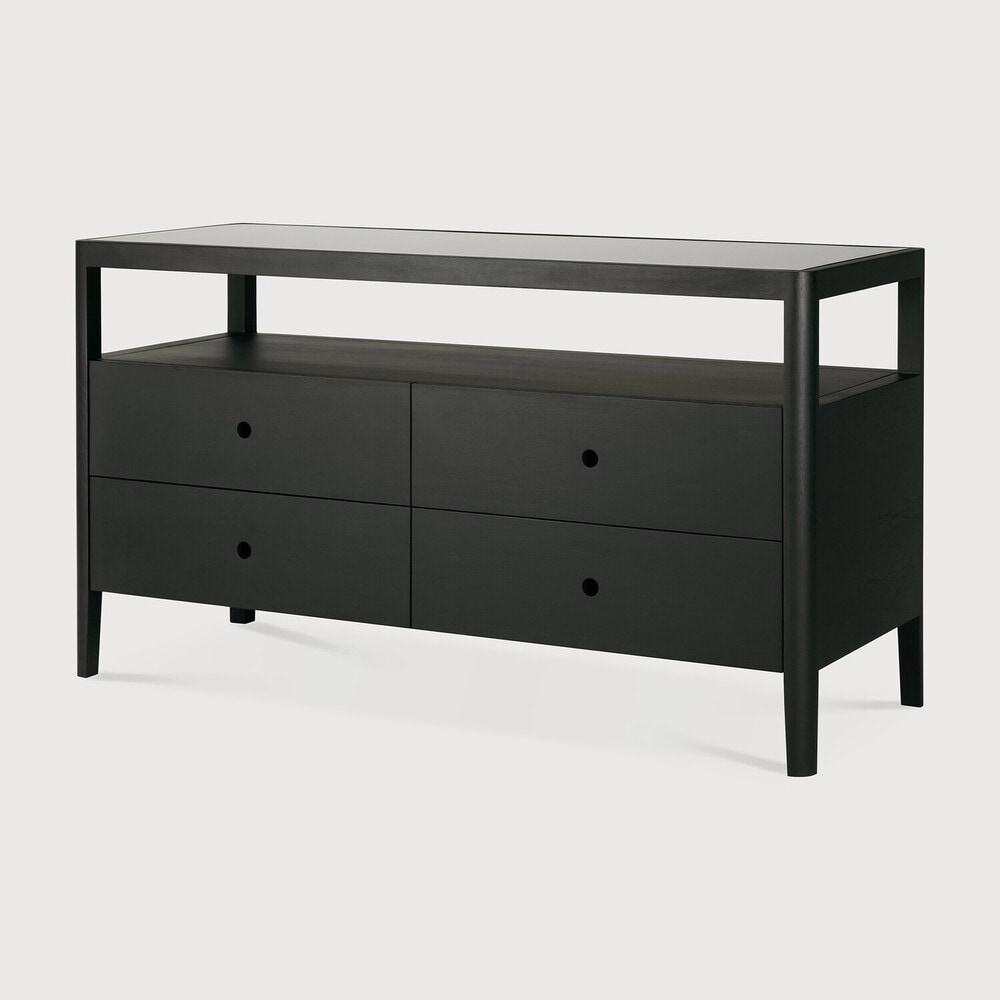 Ethnicraft Dressoir 'Spindle' Gevernist Eikenhout, 150cm, kleur Zwart