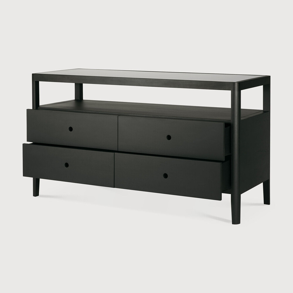 Ethnicraft Dressoir 'Spindle' Gevernist Eikenhout, 150cm, kleur Zwart
