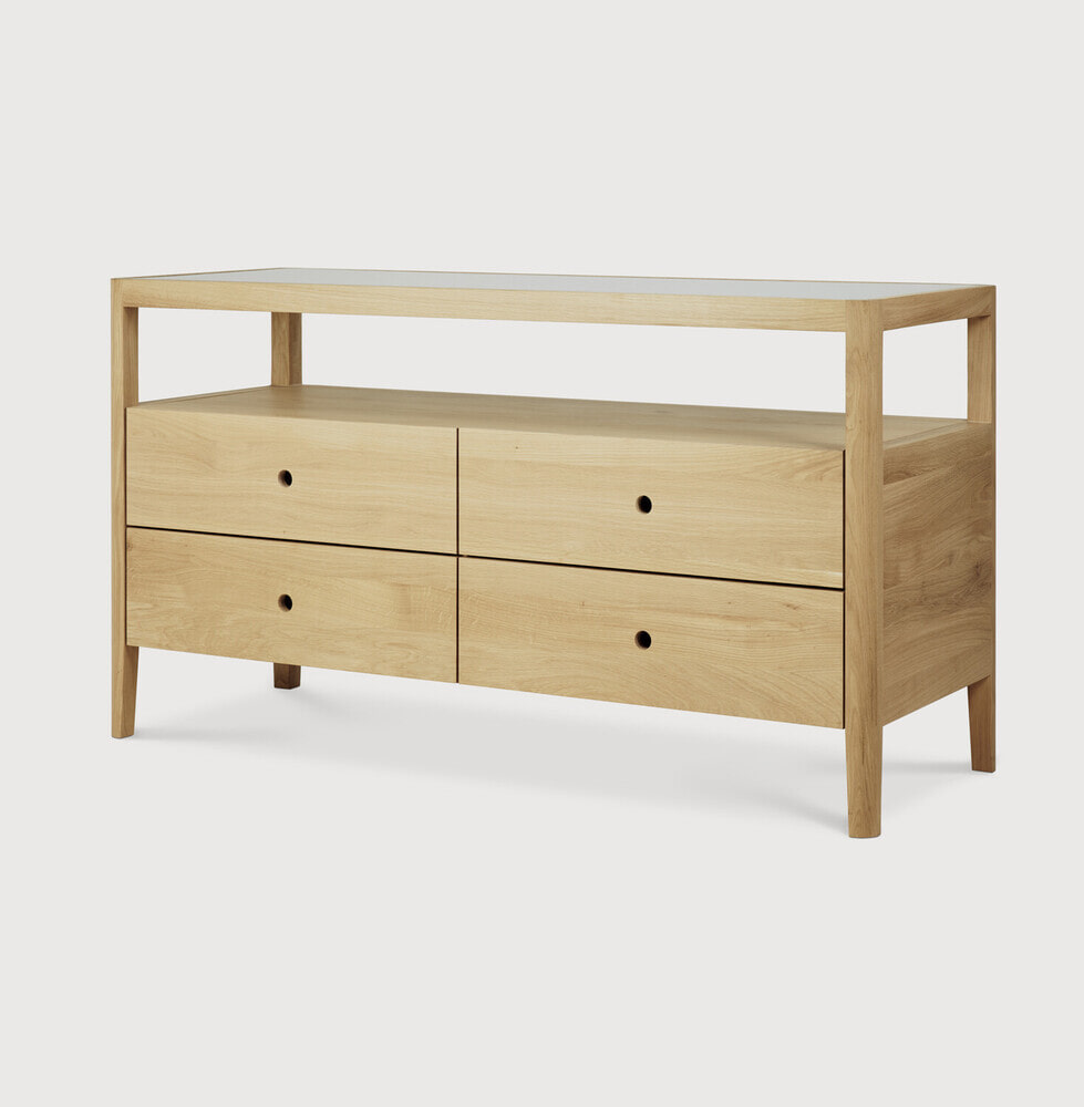 Ethnicraft Dressoir 'Spindle' Geolied Eikenhout, 150cm, kleur Naturel