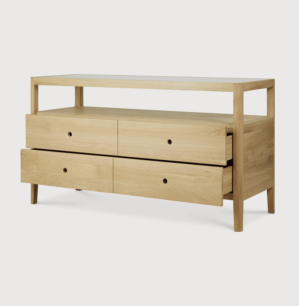 Ethnicraft Dressoir 'Spindle' Geolied Eikenhout, 150cm, kleur Naturel