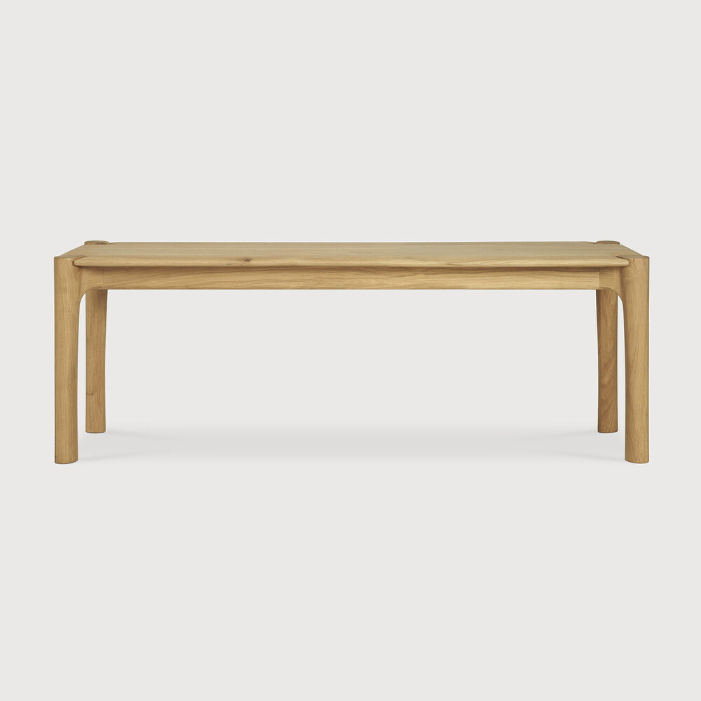 Ethnicraft Eetkamerbank 'PI' Geolied Eikenhout, 126cm, kleur Naturel
