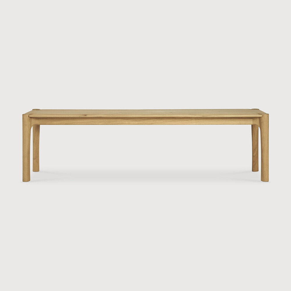 Ethnicraft Eetkamerbank 'PI' Geolied Eikenhout, 166cm, kleur Naturel