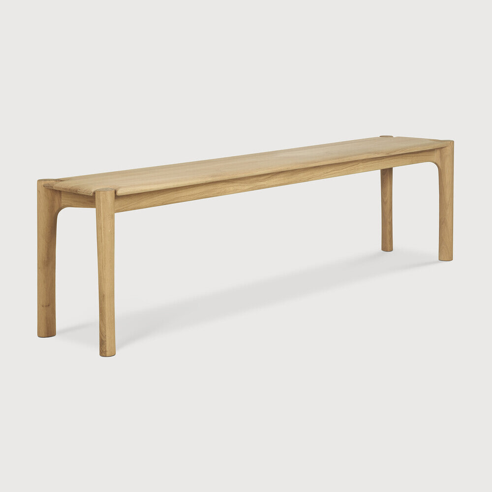 Ethnicraft Eetkamerbank 'PI' Geolied Eikenhout, 166cm, kleur Naturel