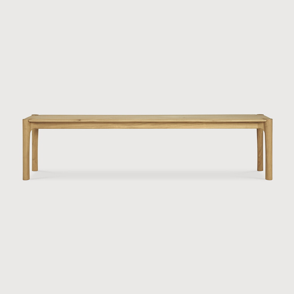 Ethnicraft Eetkamerbank 'PI' Geolied Eikenhout, 186cm, kleur Naturel