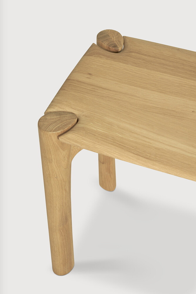 Ethnicraft Eetkamerbank 'PI' Geolied Eikenhout, 126cm, kleur Naturel