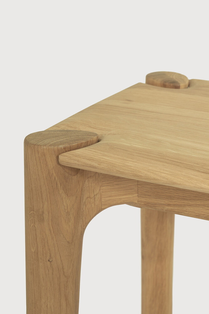 Ethnicraft Eetkamerbank 'PI' Geolied Eikenhout, 126cm, kleur Naturel